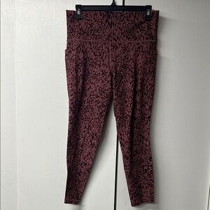 Athleta Purple and Pink Cropped Length Leggings Vibrant Style